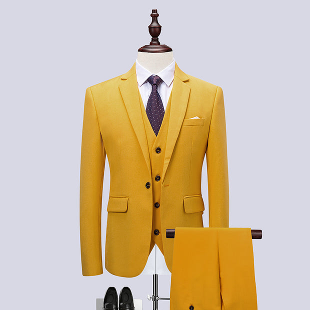 Korean Three-Piece Slim Suit (full set)