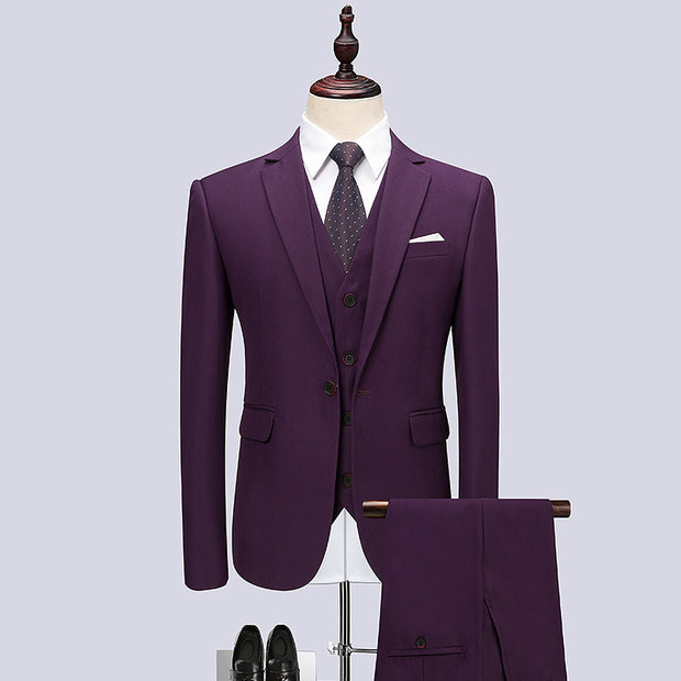 Korean Three-Piece Slim Suit (full set)