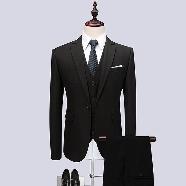 Korean Three-Piece Slim Suit (full set)